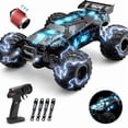 thumbnail image 1 of JoyStone Glowing RC Cars with Body Lights & Headlights, 1:14 Scale Remote Control Truck, 15+ mph High Speed Monster Truck, 2 Batteries for Boys Kids, Blue, 1 of 10