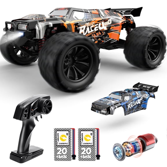 JoyStone High Speed RC Car, 1:16 Scale 30+MPH Remote Control Monster Truck All Terrain Off-Road Truck, 4WD Electric Vehicle Hobby Toy with 2 Batteries & 2 Shells, Gifts for Adult and Boys