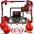 thumbnail image 1 of JoyStone Indoor Basketball Hoop for Kids, Mini Basketball Hoop with Electronic Scoreboard & Sounds, Over The Door Basketball Hoop 3 Balls for Kids & Adults, Red, 1 of 10