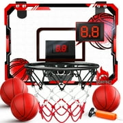 JoyStone Indoor Basketball Hoop Set with 3 Balls, Pro Mini Basketball Hoop for Door with Electronic Scoreboard for Kids & Adults
