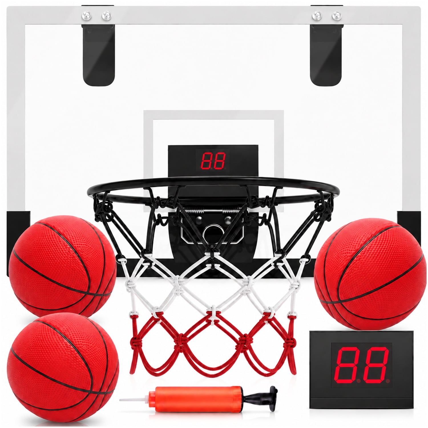 JoyStone JoyStone Indoor Basketball Hoop Set with 3 Balls, Pro Mini Basketball Hoop for Door with Electronic Scoreboard for Kids & Adults