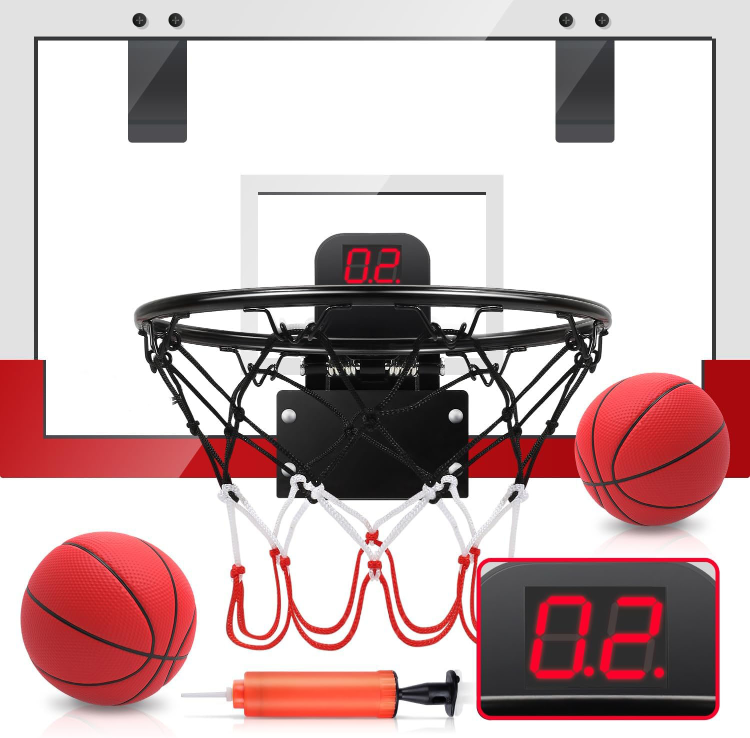 JoyStone Kids Basketball Hoop Set Electronic Score Record and Sounds, PET Basketball Hoop for Kids & Adults - image 1 of 10