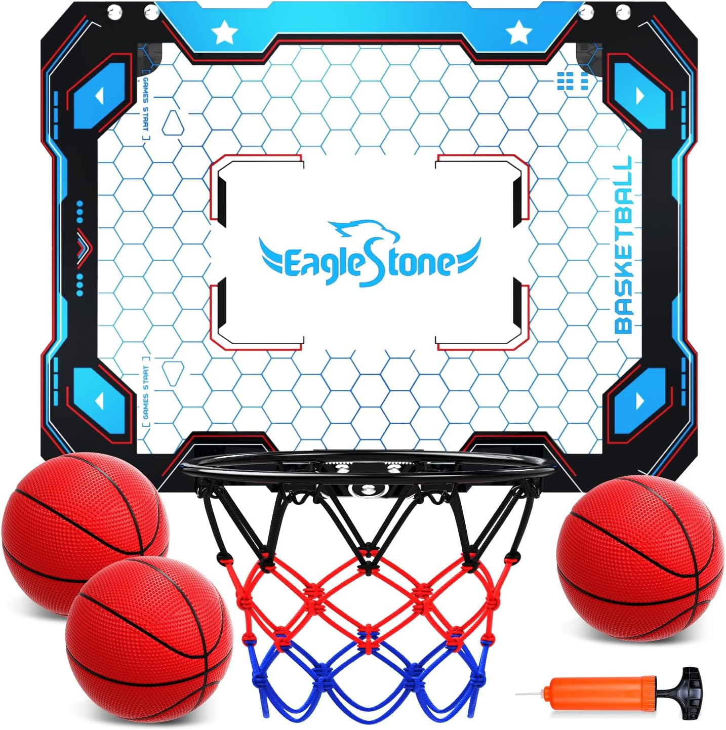 JoyStone Kids Basketball Toy, Over The Door Mini Basketball Hoops, Wall