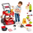 thumbnail image 1 of JoyStone Kids Cleaning Set, 20 PCS with Electric Sound & Light Vacuum, Broom, Mop, Dustpan, Brush, Rag, Housekeeping Cart, Perfect Gift for Kids, Red, 1 of 10