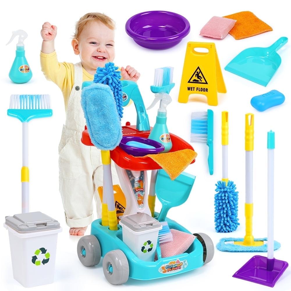 JoyStone Kids Cleaning Set Toys 22PCS Pretend Play Housekeeping Supplies Kit Complete Includes Sweeping Broom Mop Duster Dustpan Brush Rag Housekeepi: Shop With Context