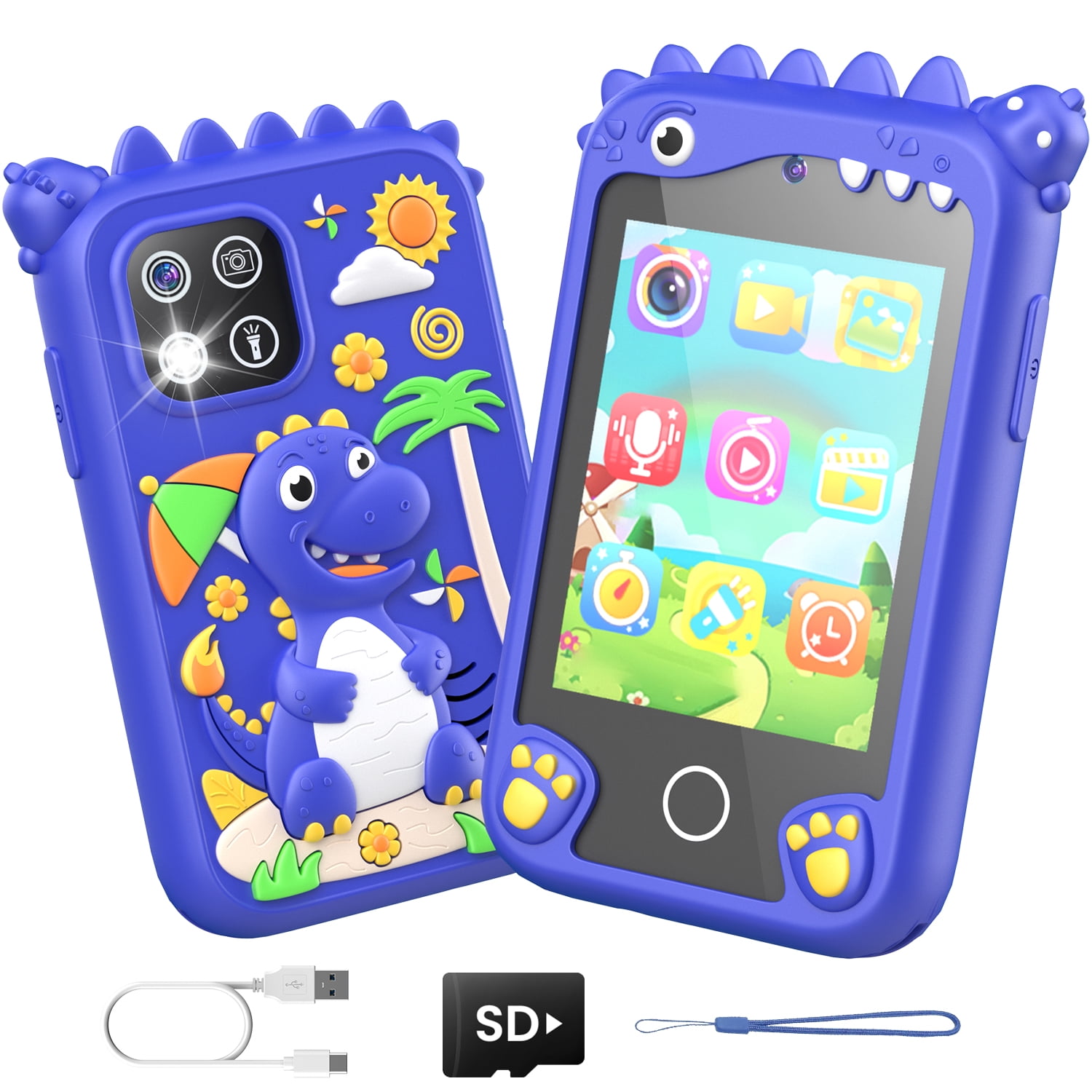 JoyStone JoyStone Kids Dinosaur Smart Phone, 2.8" Touchscreen Toddler Learning Play Toy Phone with Dual Camera, Game, Music Player, Learning Toy Christmas Birthday Gifts for 3-9 Year Old Kids