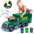 thumbnail image 1 of JoyStone Kids Garbage Truck Toy, Friction Powered Recycling Truck with Lights & Sounds, Lift & Rotating Trash Bin Function, 3 Trash Bins, Interactive Toy for 3-8 Years Old, 1 of 10