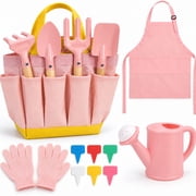 JoyStone Kids Gardening Set with Watering Can, Apron, Gloves & Tote Bag, Outdoor Pretend Play Garden Tools for Toddlers, Boys & Girls Ages 3+