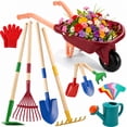 thumbnail image 1 of JoyStone Kids Gardening Tool Set with Wheelbarrow and Watering Can, 16-Piece Set with Wooden-Handle Tools, Ages 3-6, 1 of 10