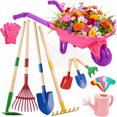 thumbnail image 1 of JoyStone Kids Gardening Tool Set with Wheelbarrow and Watering Can, 16-Piece Set with Wooden-Handle Tools, Ages 3-6, 1 of 10