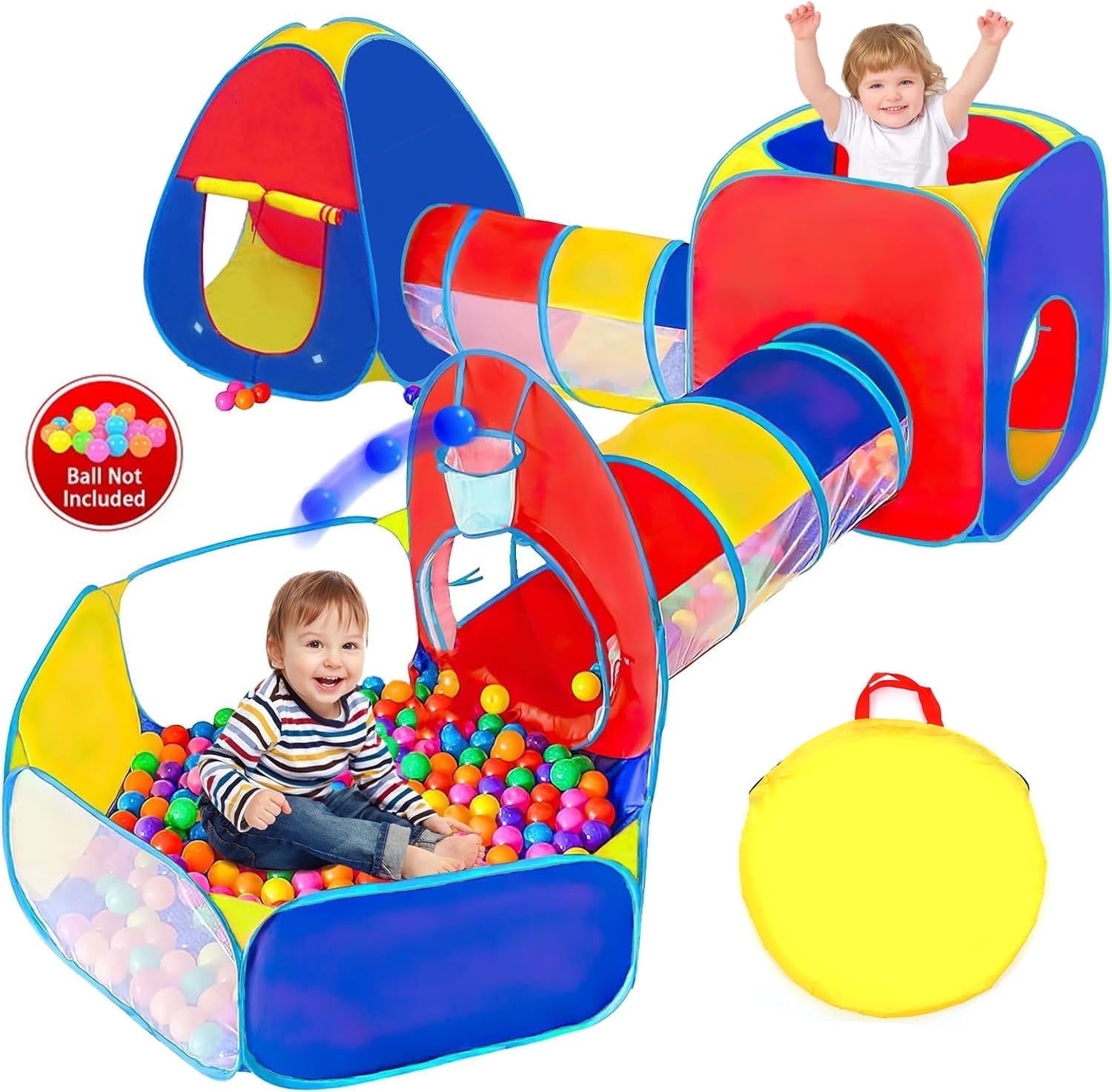 JoyStone JoyStone Kids Play Tent Jungle Gym, Ball Pit, Pop Up Tents & Play Tunnel for Toddlers, Best Birthday Gift for Boys & Girls, Collapsible Children Play Tent Toy Indoor and Outdoor Games