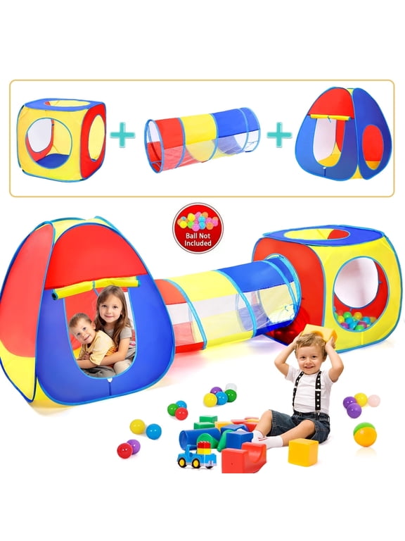Kids Play Tent Jungle Gym, Pop Up Tents & Play Tunnel for Toddlers, Best Birthday Gift for Boys & Girls, Collapsible Children Play Tent Toy Indoor and Outdoor Games