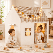 JoyStone Kids Play Tent, Toddler Tent with Star Light, Bunting Flag, Large Kids Playhouse for Indoor Outdoor, Toy Gift for Boys Girls, 51" x 47"x39"