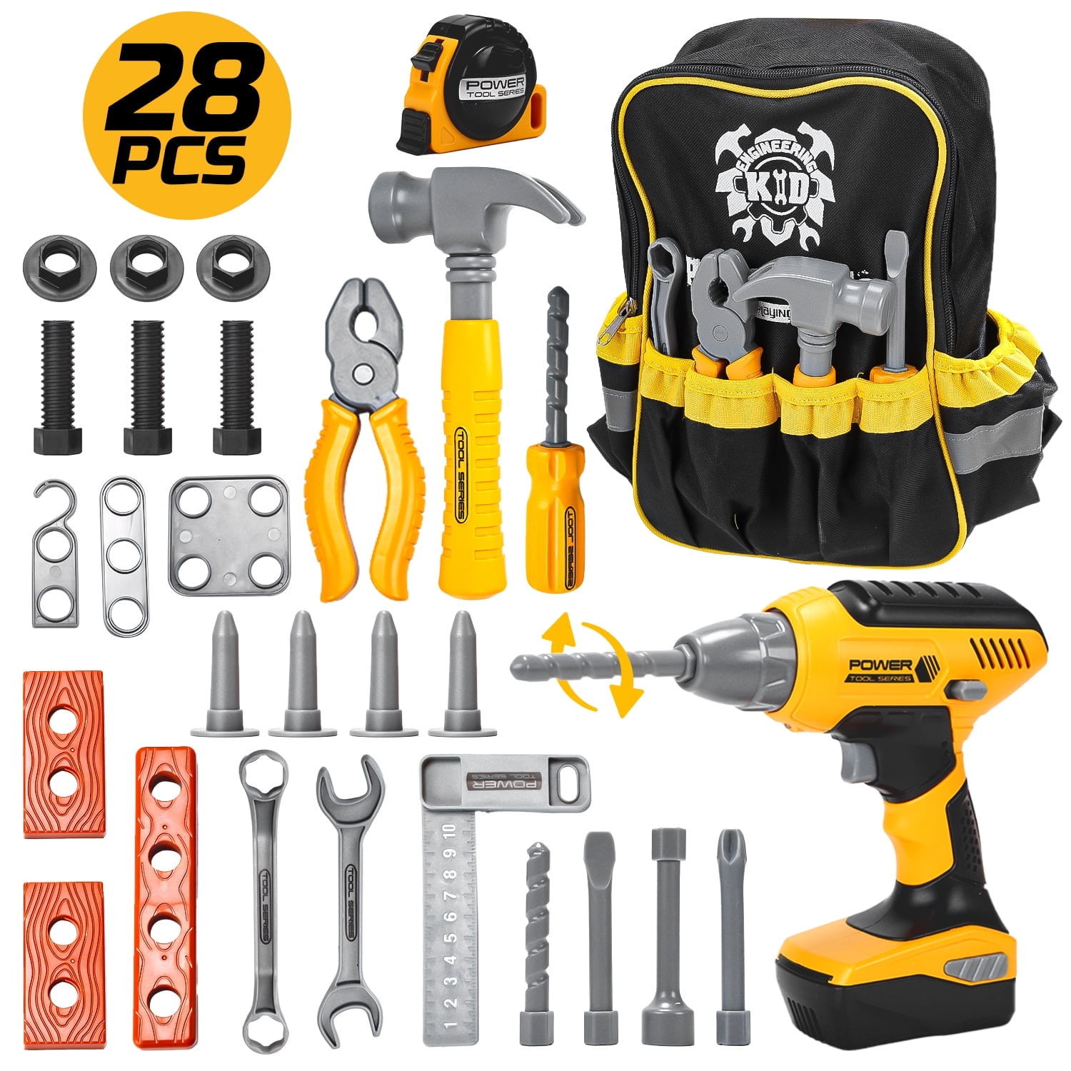 JoyStone Kids Tool Set Bag - 39PCS Toddler Kits with Electronic Toy ...
