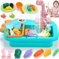 thumbnail image 1 of JoyStone Kitchen Play Sink Toys, Dinosaur Electronic Dishwasher Sink with Running Water, Fishing Game Toys and Play Food for Kids, Green, 1 of 11