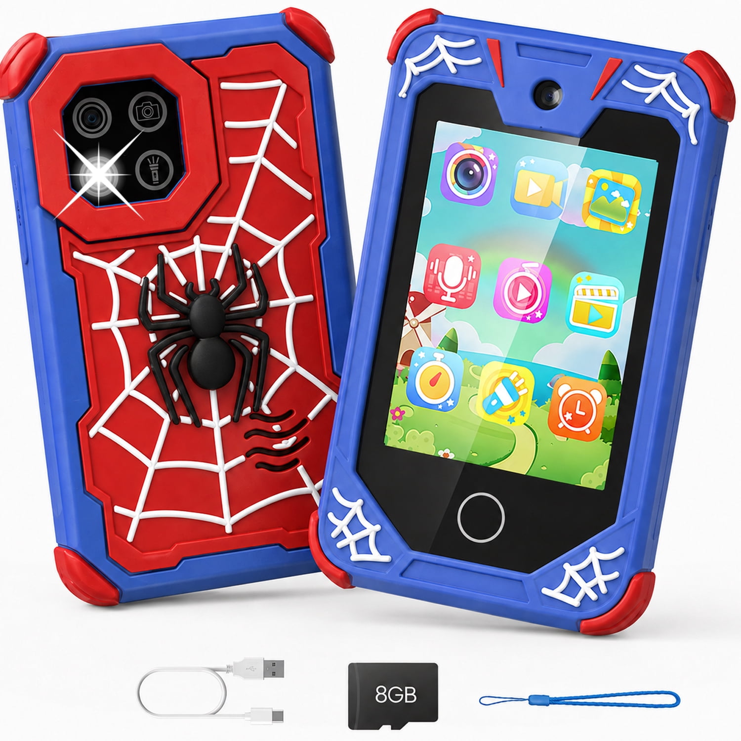 JoyStone JoyStone Kids Toy Phone, 2.8" Touchscreen Play Phone with Dual Cameras, Music, Games, Learning Functions, Includes 8GB Card, Gift for Girls Ages 3-10