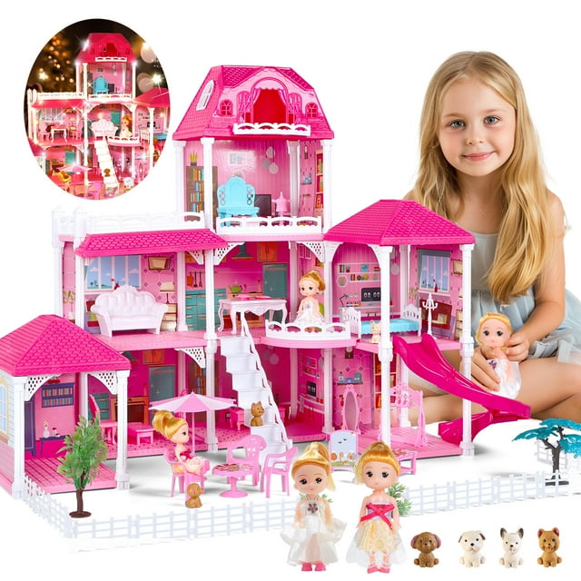 JoyStone Princess Castle House for Girls, Dollhouse Playset, 3-Story 8 ...