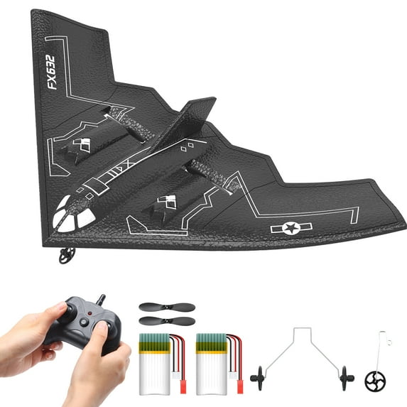 JoyStone Foam RC Airplane B2 Spirit Stealth Bomber Plane, 2 Channels 2.4 GHz RC Plane Toy, Easy to Fly RC Glider for Kids Boys Girls Adults