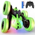 thumbnail image 1 of JoyStone RC Car Remote Control Stunt Car, 4WD Monster Truck Double Sided Rotating Tumbling - 2.4GHz High Speed Rock Crawler Car Vehicle Toys for Boys, Green, 1 of 10