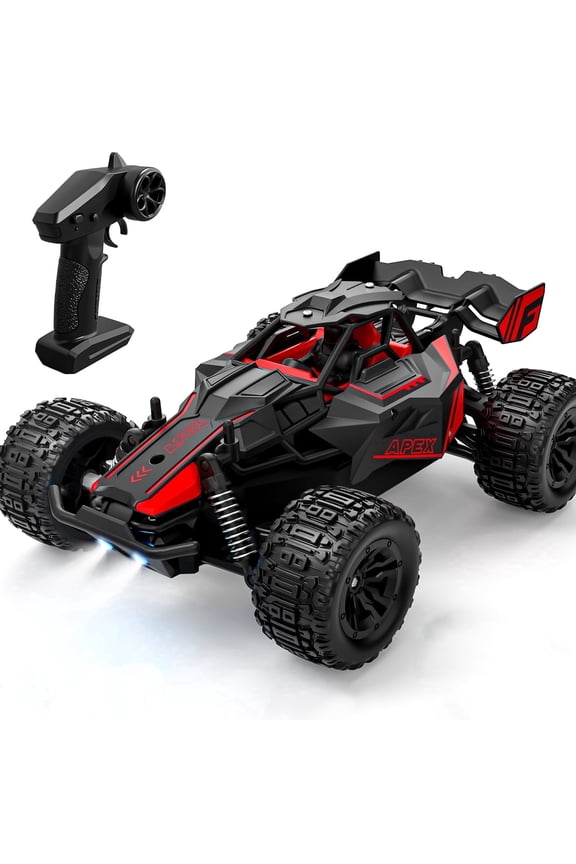 ‌JoyStone Remote Control Car for Kids, 2.4GHz Off-Road RC Car with LED Lights, 50 Mins Runtime, All Terrain RC Truck Toy for Boys Girls, Red