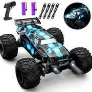 JoyStone Glowing RC Cars with Body Lights & Headlights, 1:14 Scale Remote Control Truck, 15+ mph High Speed Monster Truck, 2 Batteries for Boys Kids, Blue