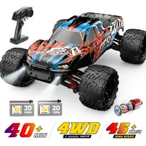 JoyStone RC Cars High Speed Remote Control Truck, 1:16 Scale 45+KM/H RC Vehicle with LED Lights, 4WD All Terrain Offroad Truck with 2 Batteries, Gifts for Kids Adults