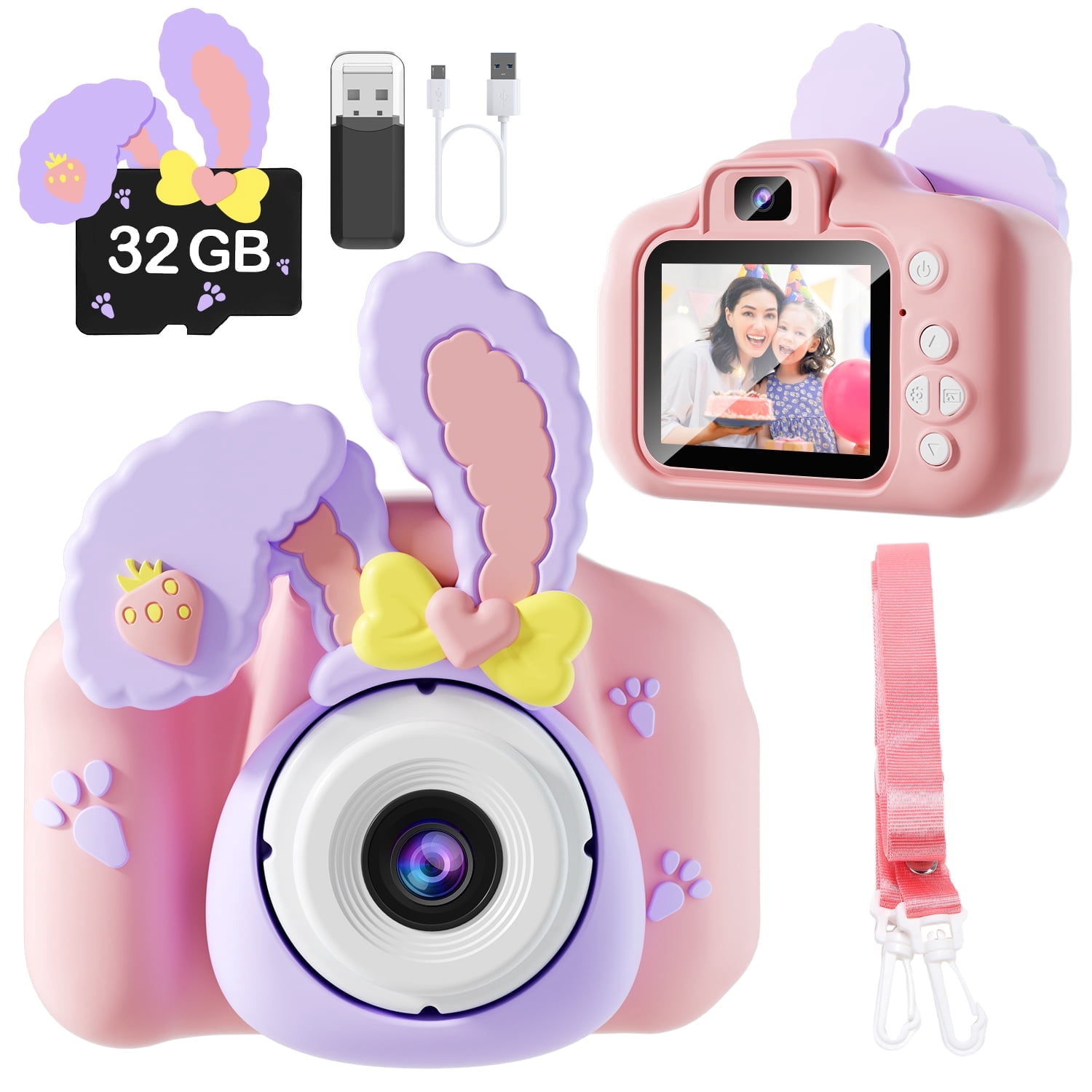 JoyStone Rabbit Kids Selfie Camera Toys for 3-12 Year Old Boys/Girls ...