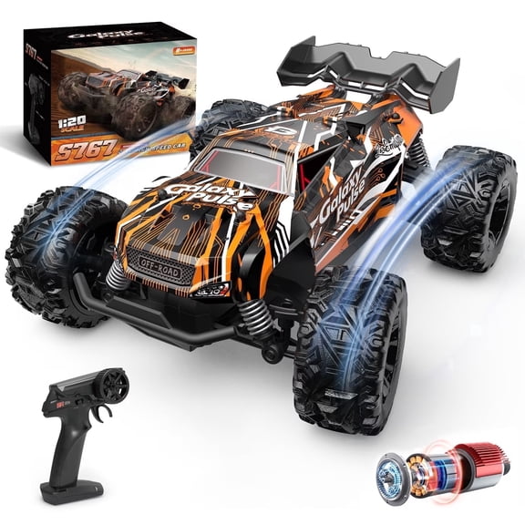 JoyStone Remote Control Car, Remote Control Monster Truck All-Terrain 2.4GHz RC Cars W/ 2 Batteries for Kids Toys Gift, Black & Orange
