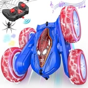 JoyStone Remote Control Car, 4WD 2.4Ghz Rechargeable RC Stunt Car with Double Sided 360 Flips and Headlights Wheel Light