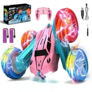 JoyStone Remote Control Car, 4WD RC Stunt Car with Headlights and Wheel Lights, Off-Road Cars Toy Gift for Boys Girls(Green)