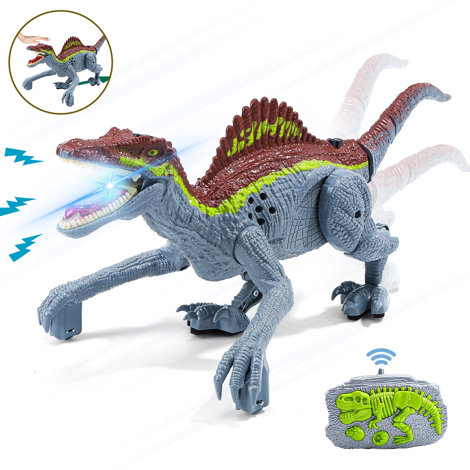 JoyStone Remote Control Dinosaur Toys, Gesture Sensing RC Dinosaurs - Realistic Walking, Roaring, and Spraying Spinosaurus Toys Robot Dinosaur for JoyStone Remote Control Dinosaur Toys, Gesture Sensing RC Dinosaurs - Realistic Walking, Roaring, and Spraying Spinosaurus Toys Robot Dinosaur for