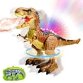 thumbnail image 1 of JoyStone Remote Control Dinosaur Toys for Kids, Electric Walking RC T-Rex, Realistic Tyrannosaurus Dino Robot with Roaring and LED Light for Boys and Girls Age 3+, Brown, 1 of 8