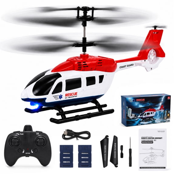 JoyStone Rescue Helicopter Toy for Kids, 2.4GHz Remote Control Helicopter with 2 Speed Modes, 30+ Min Flight Time, LED Lights & Altitude Hold, RC Toys for Boys Girls Beginner