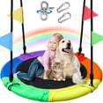thumbnail image 1 of JoyStone Saucer Tree Swing Set for Kids Adults, 40" Multi-Strand Adjustable Ropes Flying Swing Seat for Outdoor Backyard, Multi-Color, 1 of 8