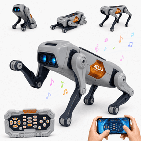 JoyStone RC Robot Dog for Kids, Interactive Smart Puppy with App Control, Voice Commands, LED Eyes & Side Lights, Programming Mode, Robot Toy for Boys Girls