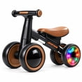 thumbnail image 1 of JoyStone Toddler Balance Bike with Light-Up Wheels, No Pedal Baby Balance Bike with 4 Silent Wheels, Adjustable Seat, First Ride-On Toy for 1 Year Old Boys Girls, Black, 1 of 11