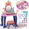 thumbnail image 1 of JoyStone Toddler Makeup Table and Chair Set with Mirror, Lights, Music and Accessories, Durable Plastic Princess Vanity Toy for Ages 3-6, 1 of 8