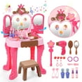 JoyStone Toddler Vanity Makeup Table with Mirror and Chair, Kids
