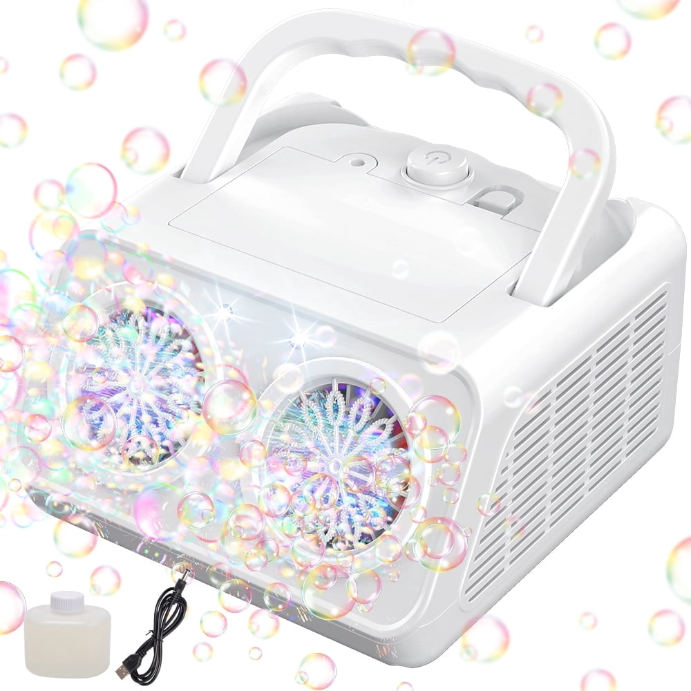 JoyStone JoyStone Upgraded Bubble Machine, Automatic Bubble Machine for Kids 20000+ Bubbles Per Minute with 2 Fans, Bubble Maker for Outdoor Indoor Birthday Wedding Party, White