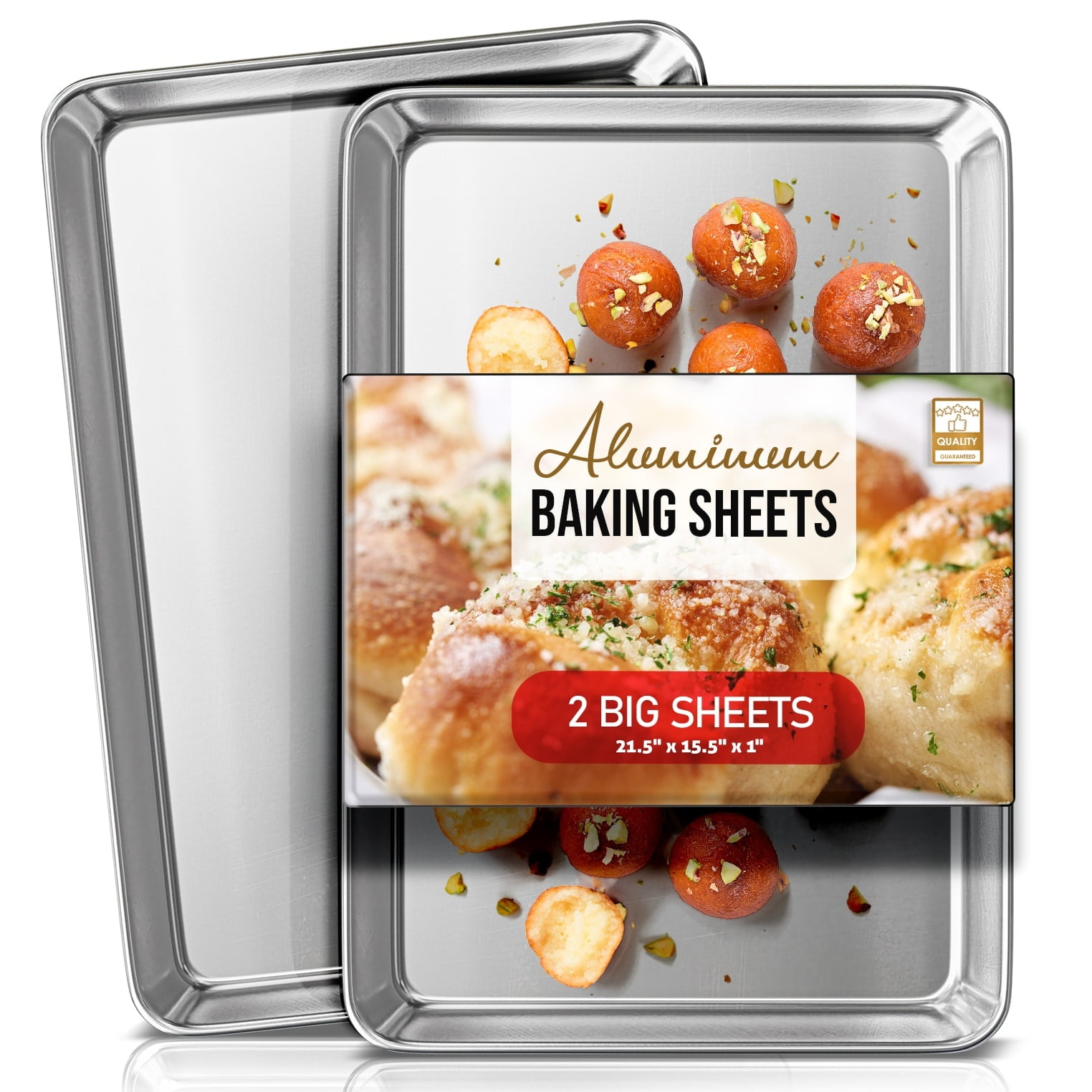 JoyTable Aluminum Non-Stick Big Sheet Pan Set, 21.6" x 15.7"