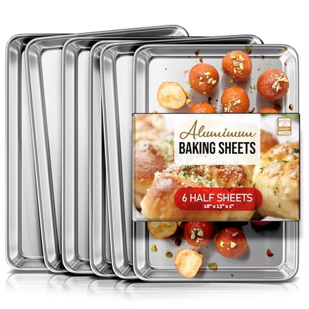 JoyTable Aluminum Steel Non-stick Baking Sheet/Cookie Sheet Set Half Sheet Pan - 6 Piece