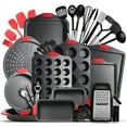 thumbnail image 1 of JoyTable Nonstick Carbon Steel Bakeware Set, 39pc Black Baking Pan Set With Silicone Handles & Black Cooking Utensil Set, 1 of 6