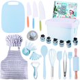 thumbnail image 1 of JoyTown Kids Cooking and Baking Set with Storage Case –Real Cooking Supplies with Cookbook, Knives,Timer, Kids Baking kit for Girls & Boys –Complete Utensils Accessories with Chef Apron & Hat, 1 of 7