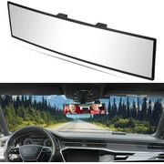 JoyTutus Rear View Mirror, Universal Interior Rear View Mirror ,11.81 Inch Panoramic Convex Rearview Mirror to Reduce Blind Spot Effectively for Car SUV Trucks - Clear