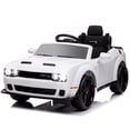 thumbnail image 1 of JoyWheels 12V Licensed Dodge Challenger Ride on Toy, Remote Control Electric Car for 3-6 Years,3mph,White, 1 of 7