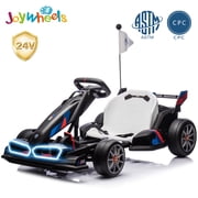 JoyWheels 24V Go Cart for Kids,Licensed BMW Drift Cart with 400W Powerful Motor, Electric Ride on Go Kart for Kids Age 6+,8 mph,Black