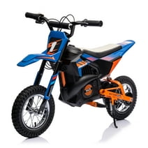 JoyWheels 24V Electric Child Dirt Bike, Toy Motorcycle Boys Motor Bike, Ages 13 Years +, 13mph, Blue