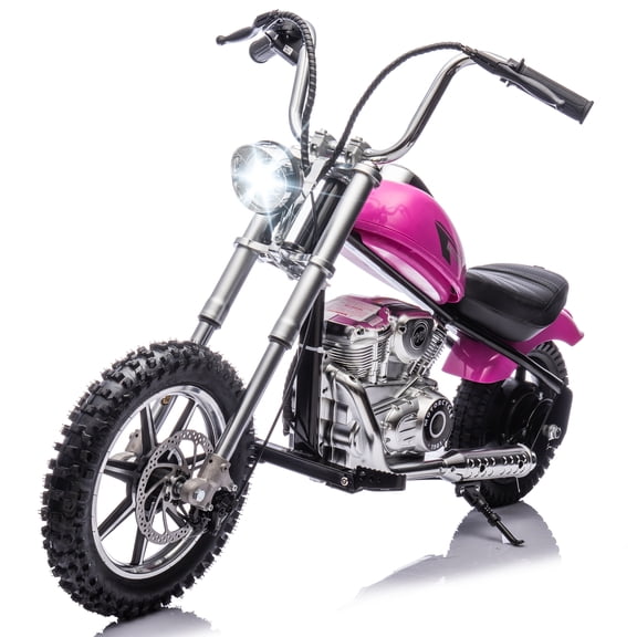 JoyWheels 36V Electric Dirt Bike, 350W Ride on Toy Motorcycle for kids,14mph, Pink