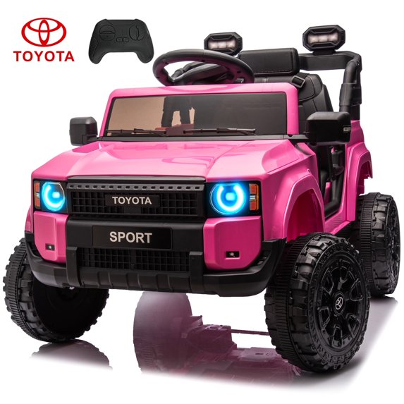 JoyWheels TOYOTA 50W Ride On Toy Cars,12V Powered Ride on Truck With Remote Control,3mph,Pink