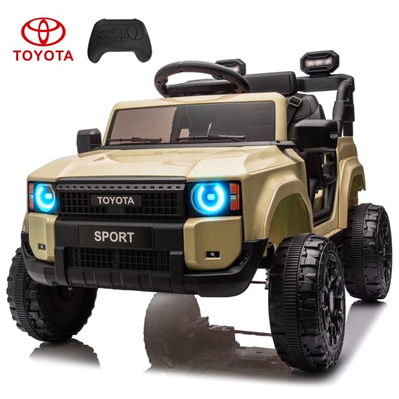 JoyWheels TOYOTA 50W Ride On Toy Cars,12V Powered Ride on Truck With Remote Control,3mph,Yellow